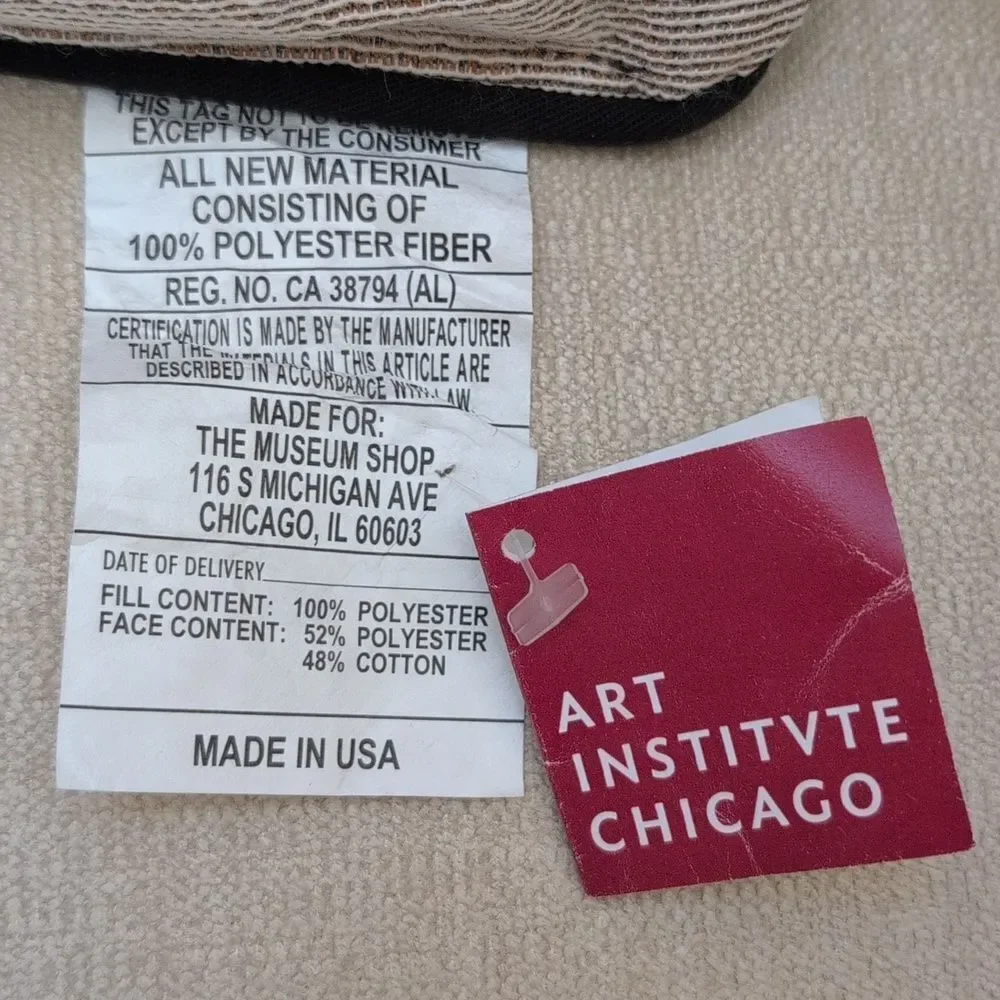 Art Institute of Chicago Baah Humbug Sheep Tapestry Christmas Throw Pillow NWT